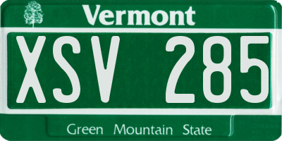 VT license plate XSV285