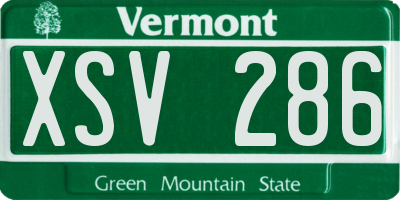 VT license plate XSV286