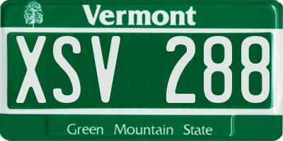 VT license plate XSV288