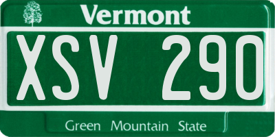 VT license plate XSV290