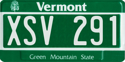 VT license plate XSV291