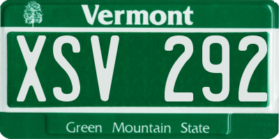 VT license plate XSV292