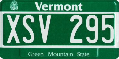 VT license plate XSV295