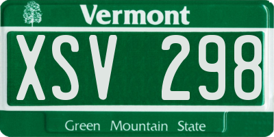 VT license plate XSV298