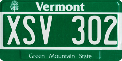 VT license plate XSV302