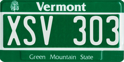 VT license plate XSV303