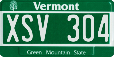VT license plate XSV304