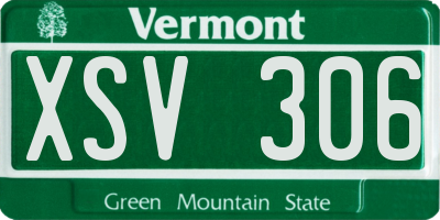 VT license plate XSV306