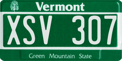 VT license plate XSV307