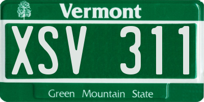 VT license plate XSV311