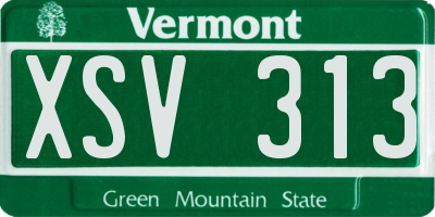 VT license plate XSV313