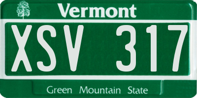 VT license plate XSV317