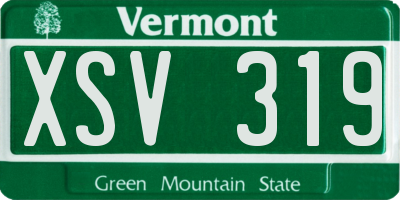 VT license plate XSV319