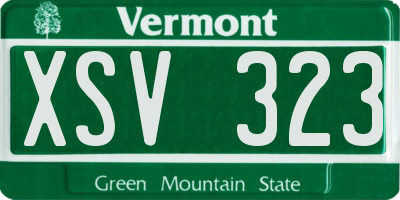 VT license plate XSV323