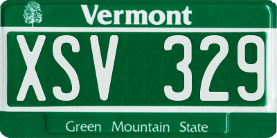VT license plate XSV329