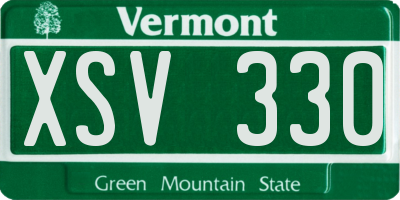 VT license plate XSV330