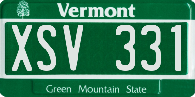 VT license plate XSV331