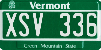 VT license plate XSV336