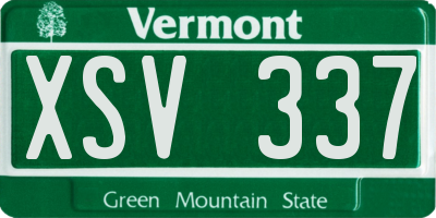 VT license plate XSV337