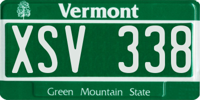VT license plate XSV338