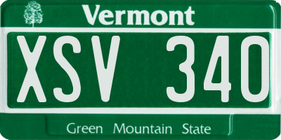 VT license plate XSV340