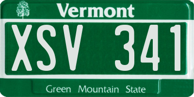 VT license plate XSV341