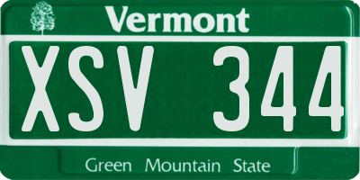VT license plate XSV344