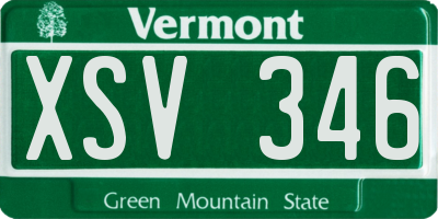VT license plate XSV346