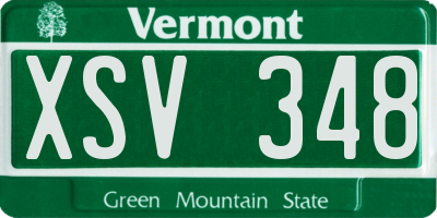 VT license plate XSV348