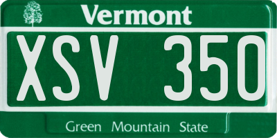 VT license plate XSV350