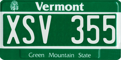 VT license plate XSV355
