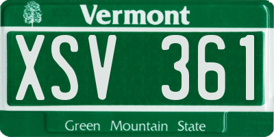 VT license plate XSV361