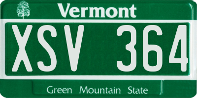 VT license plate XSV364