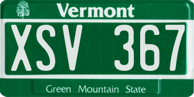 VT license plate XSV367