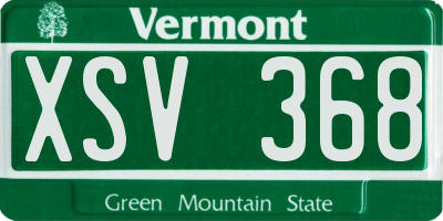 VT license plate XSV368