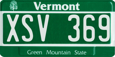 VT license plate XSV369