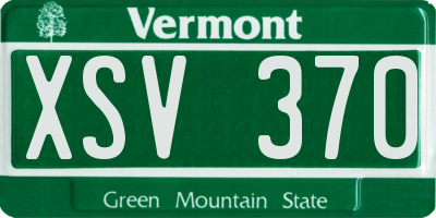 VT license plate XSV370