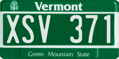 VT license plate XSV371