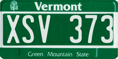 VT license plate XSV373