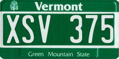 VT license plate XSV375