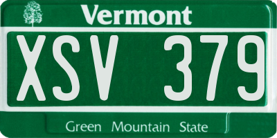 VT license plate XSV379