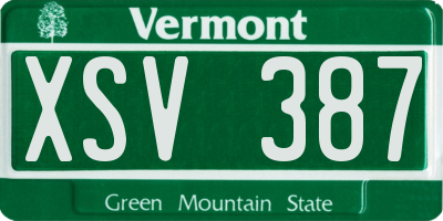 VT license plate XSV387