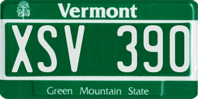 VT license plate XSV390