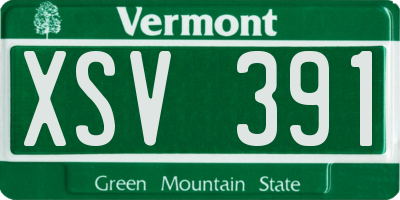 VT license plate XSV391