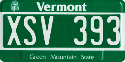 VT license plate XSV393
