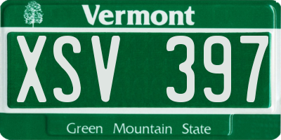 VT license plate XSV397