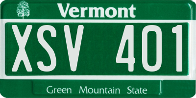 VT license plate XSV401