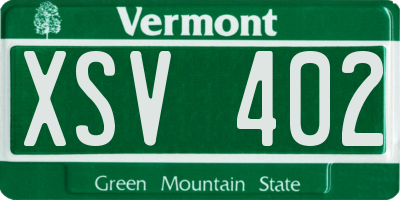 VT license plate XSV402