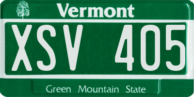 VT license plate XSV405