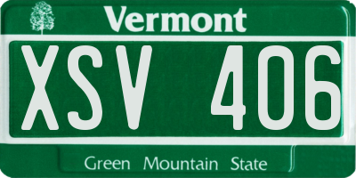 VT license plate XSV406